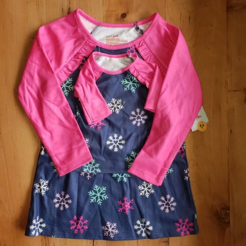 Toddler Girls Snowflake Nightgown 2pc